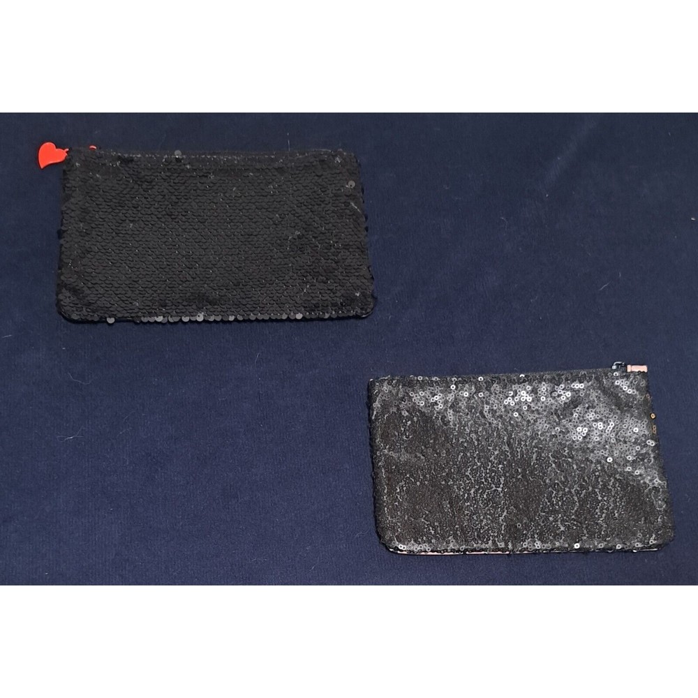 Ipsy Betty Boop Small/Medium Sequin Empty Cosmetic Makeup Zippered Bags Set of 2 - Picture 2 of 9